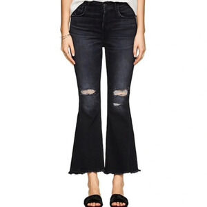 3X1 Higher Ground Gusset Cropped Flare Jeans In Black Raven